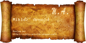 Mikló Arnold névjegykártya