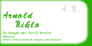 arnold miklo business card