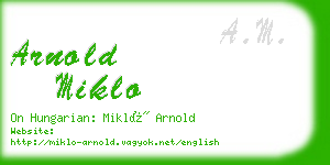 arnold miklo business card